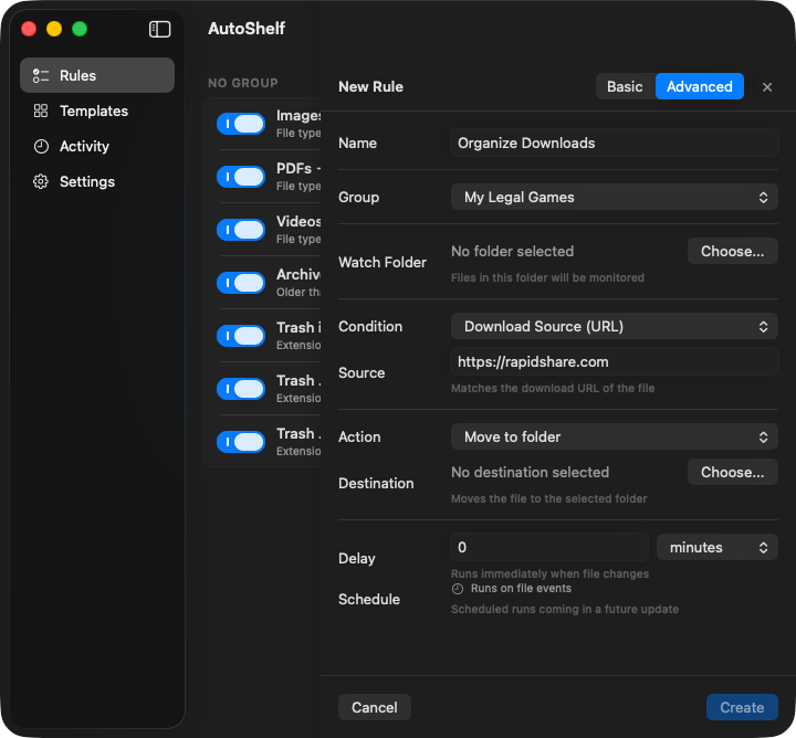 AutoShelf download source routing