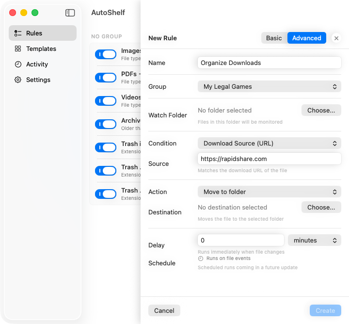 AutoShelf download source routing