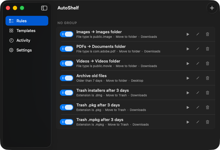 AutoShelf main interface