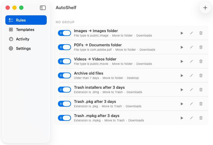 AutoShelf main interface