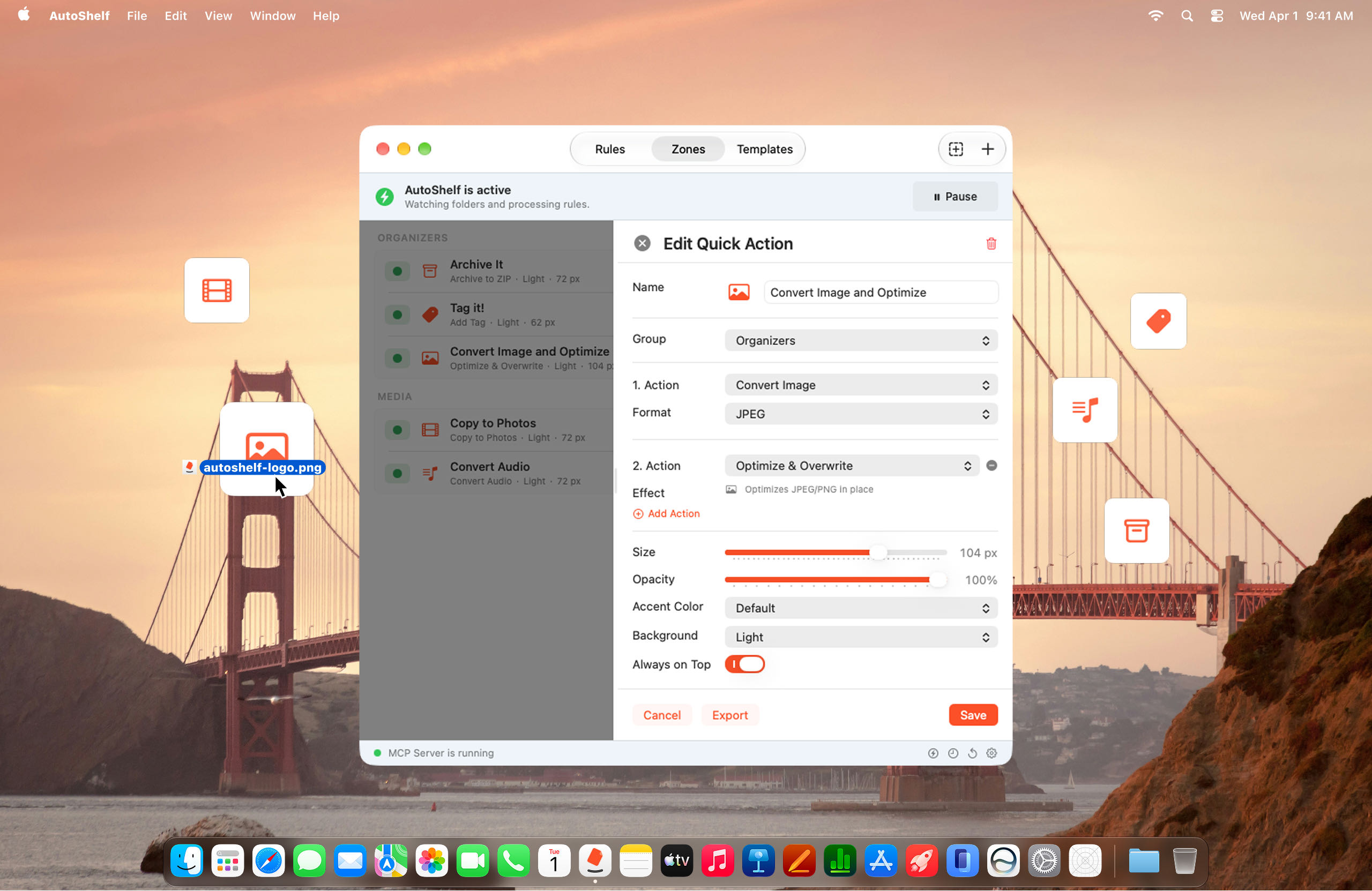 NEW: Quick Action Zones.
Drop files. Done.